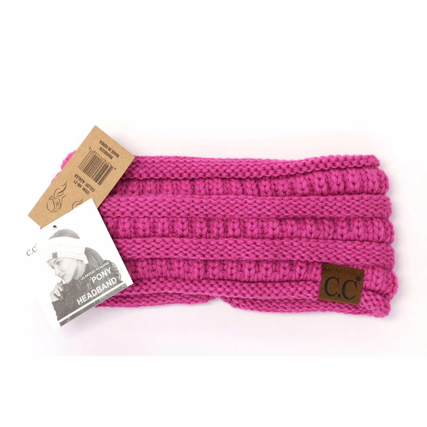 Solid Ribbed Ponytail Headband HB21: Azalea