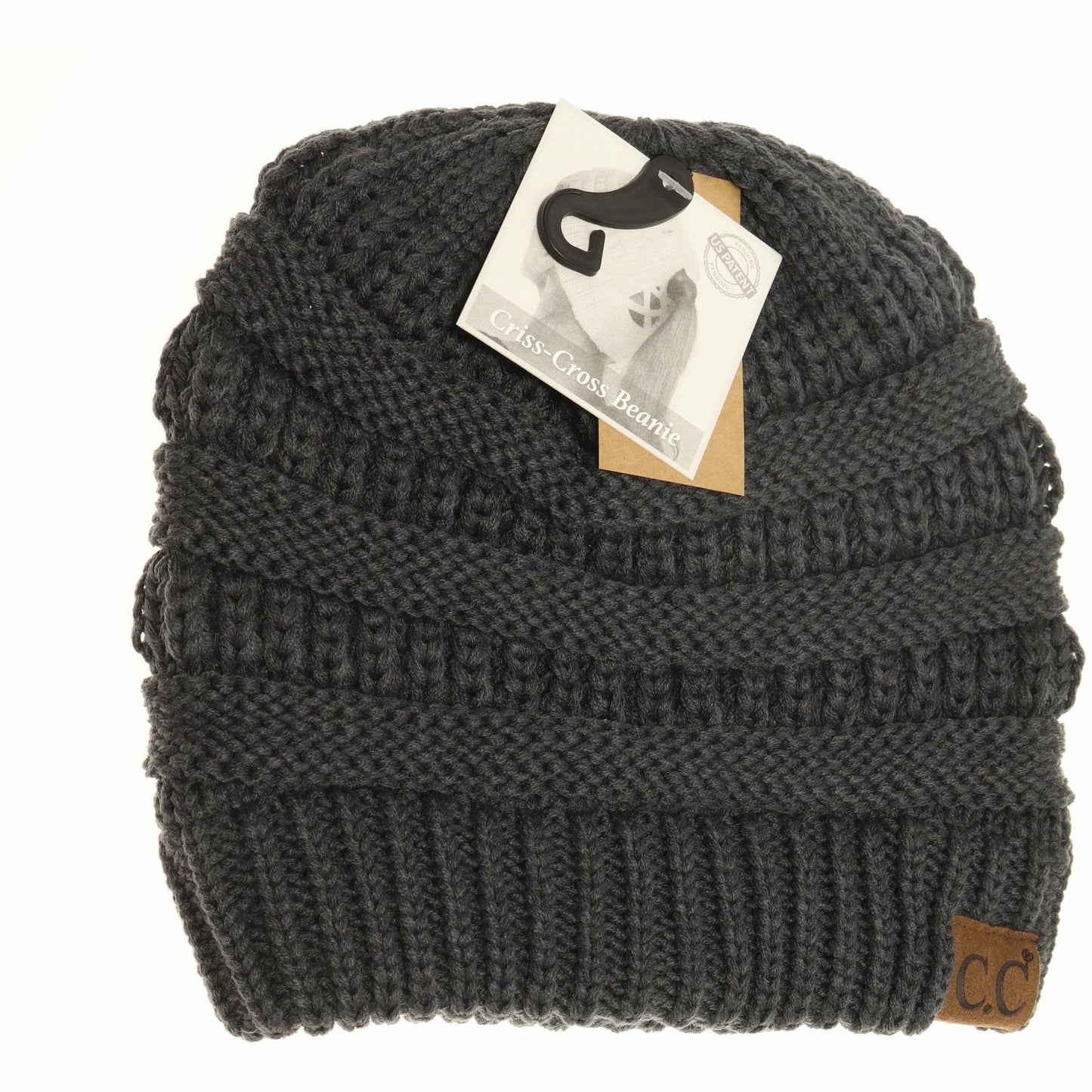 Criss-Cross Knit Beanie CCB1: Lt. Grey