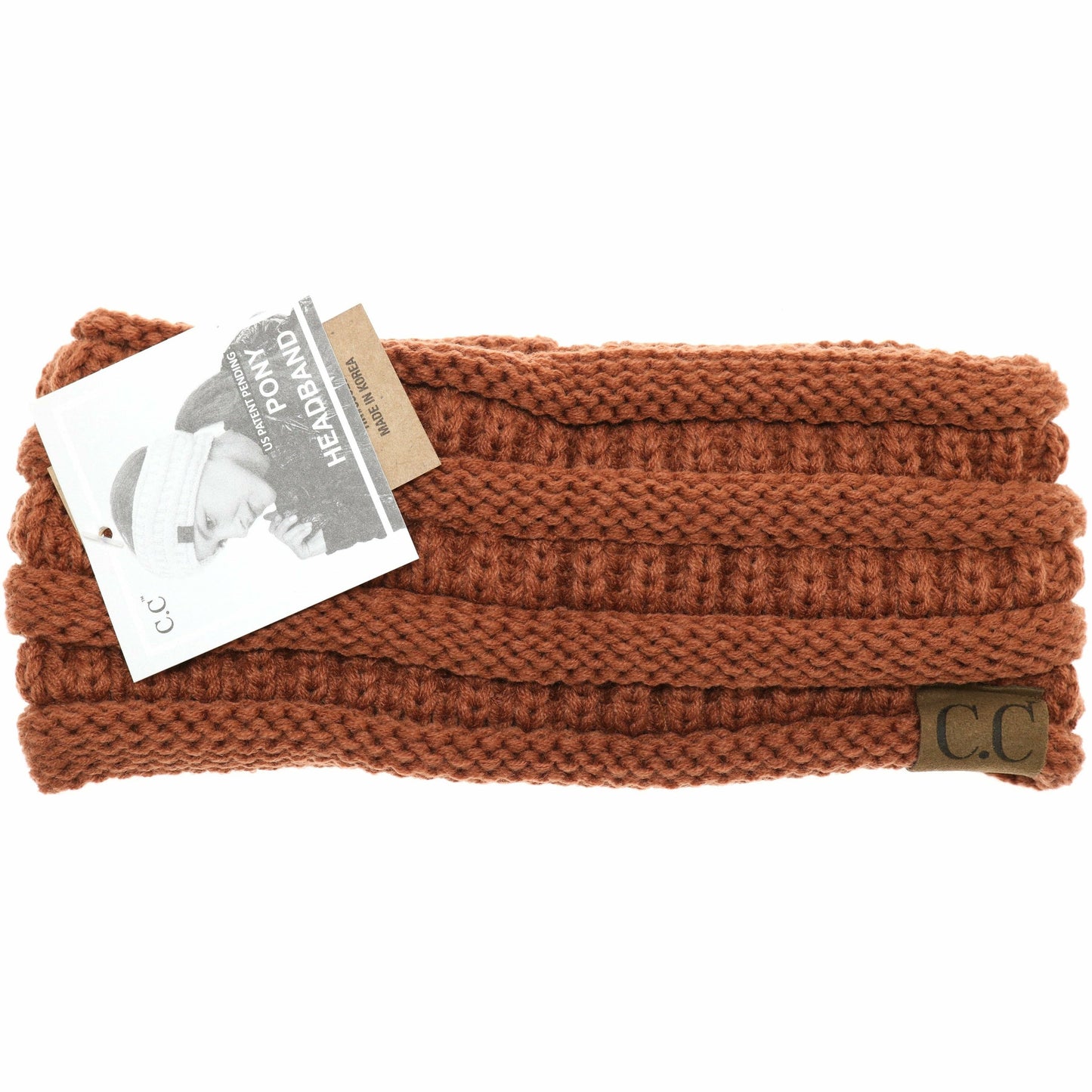 Solid Ribbed Ponytail Headband HB21: Azalea