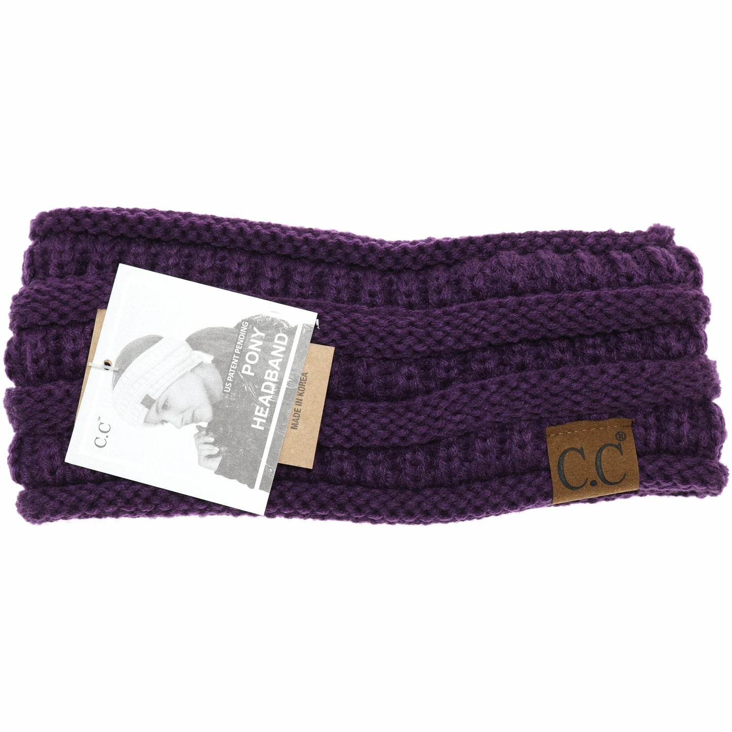 Solid Ribbed Ponytail Headband HB21: Azalea