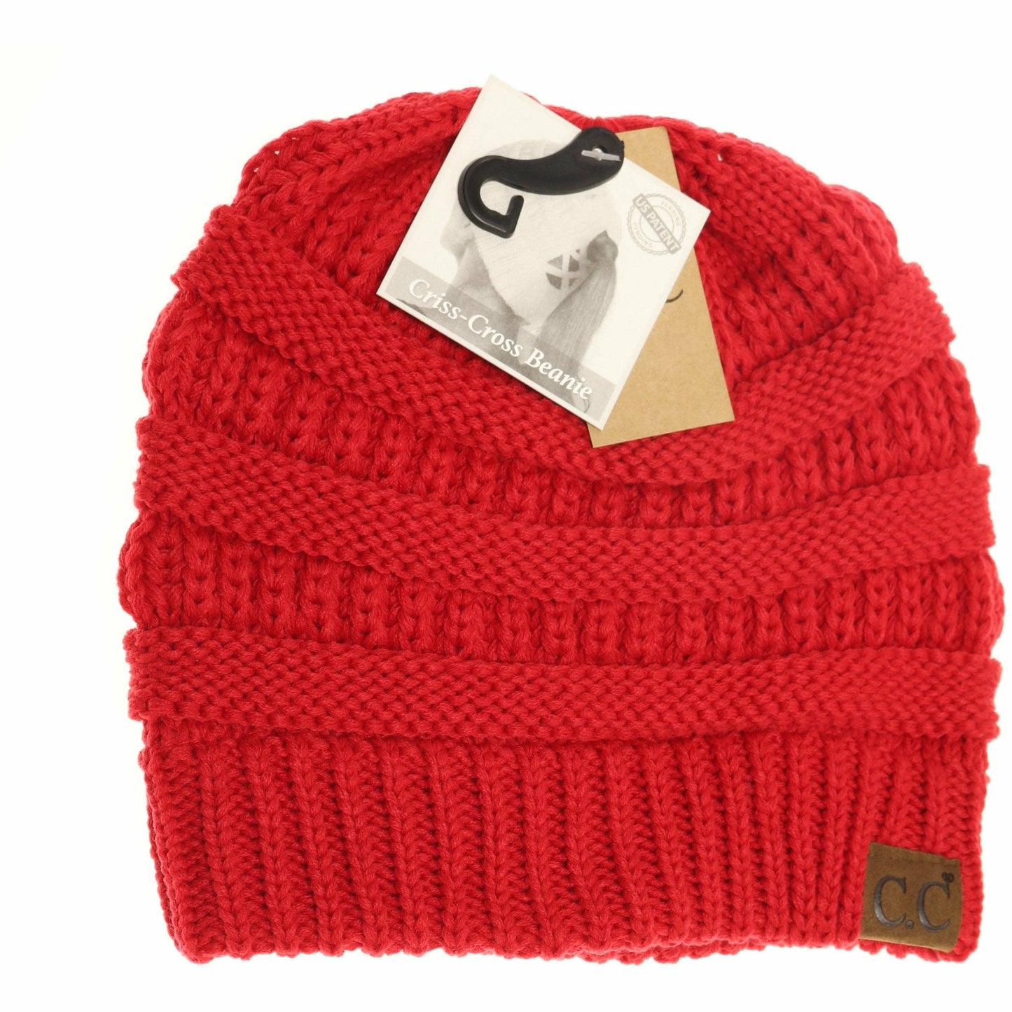 Criss-Cross Knit Beanie CCB1: Lt. Grey