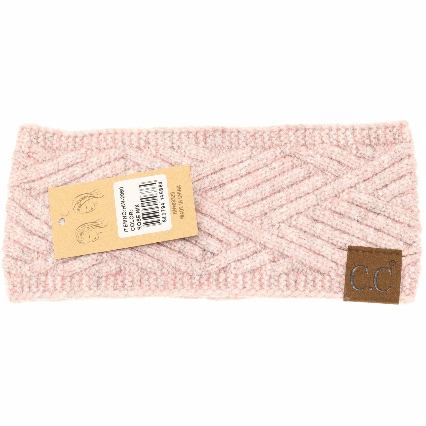 Diagonal Criss-Cross Patterned Fashion Headband for Women: Steel Blue Mix