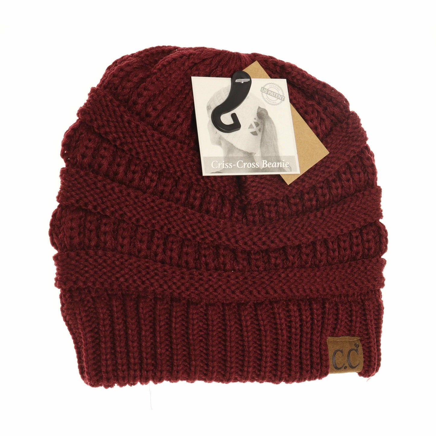 Criss-Cross Knit Beanie CCB1: Lt. Grey