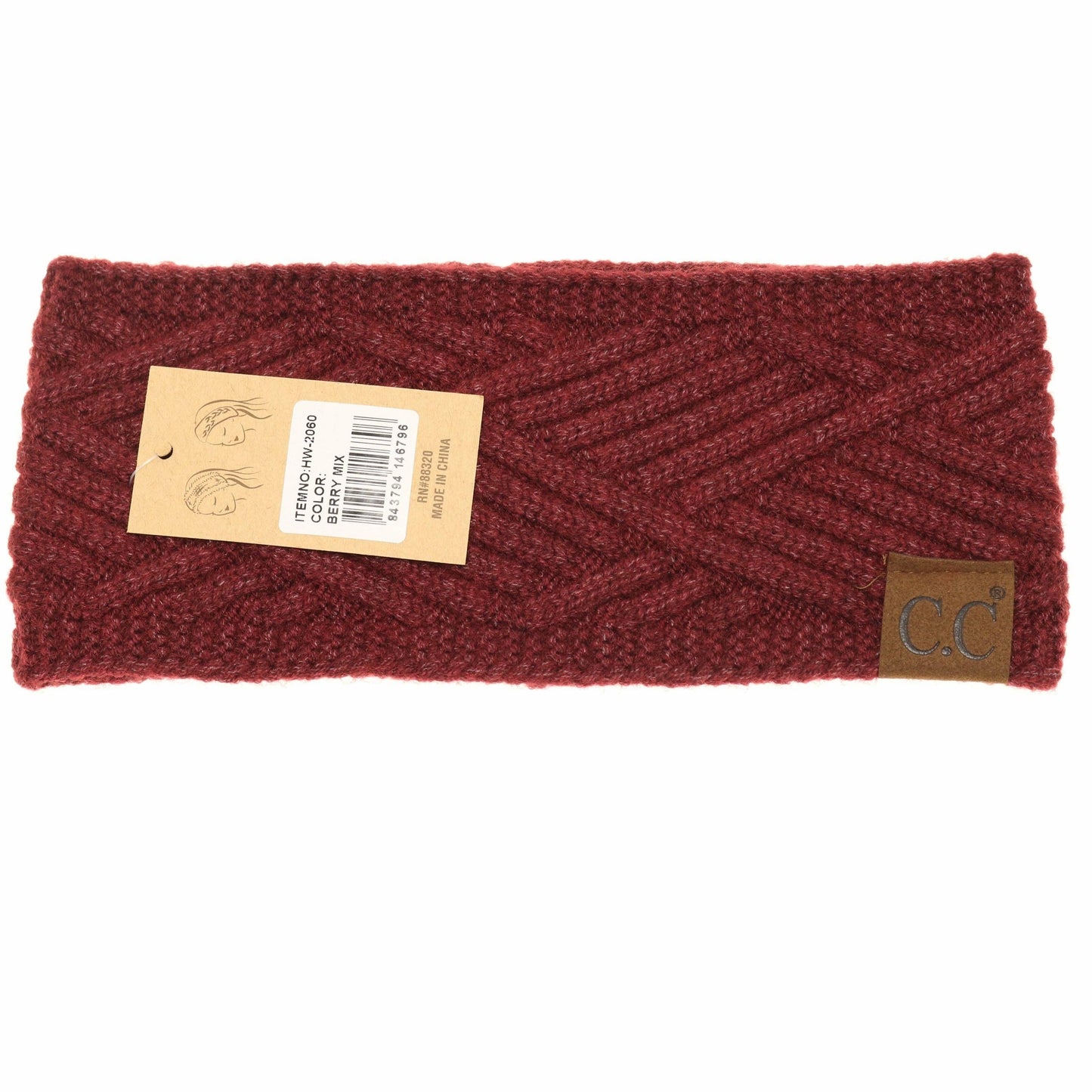 Diagonal Criss-Cross Patterned Fashion Headband for Women: Steel Blue Mix