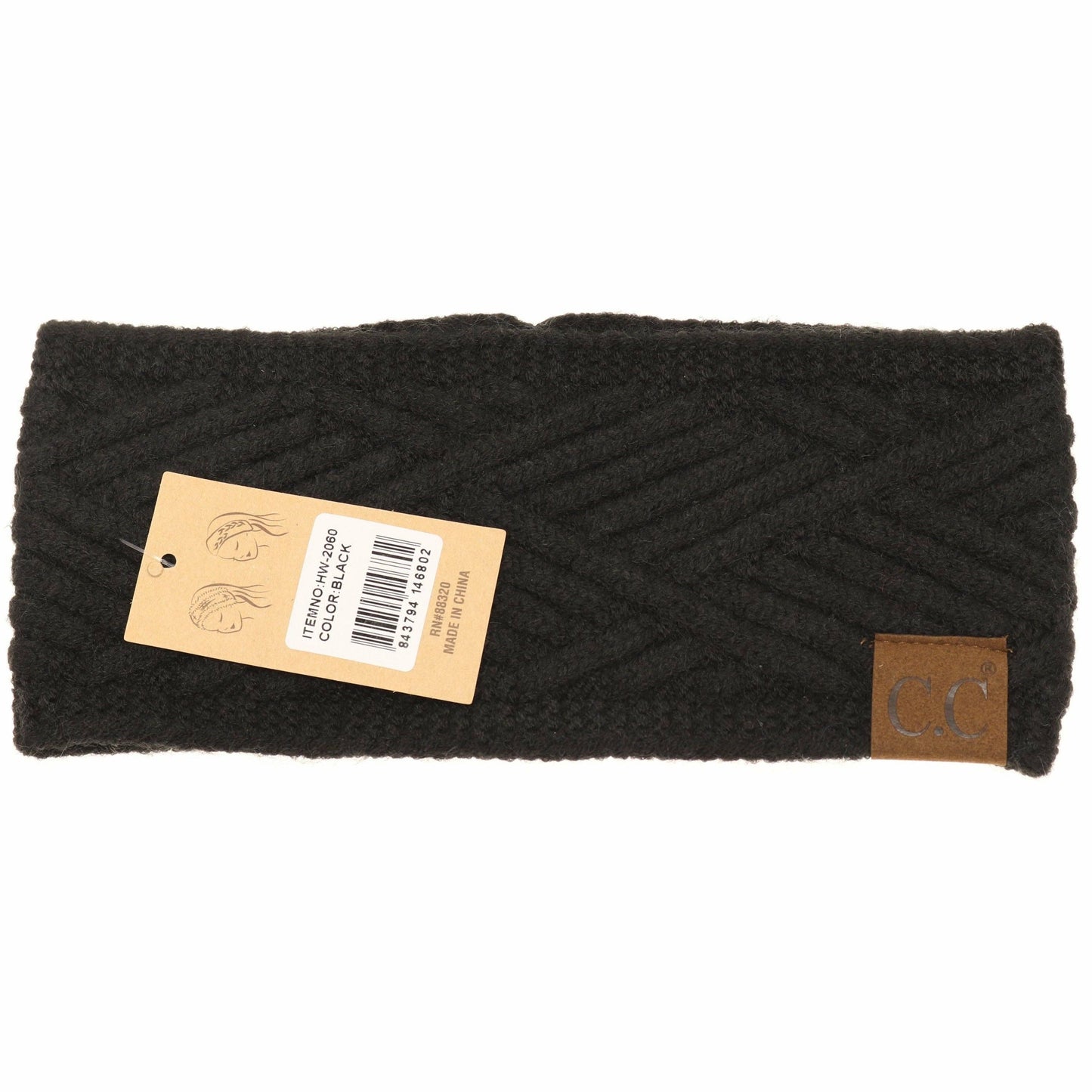 Diagonal Criss-Cross Patterned Fashion Headband for Women: Steel Blue Mix