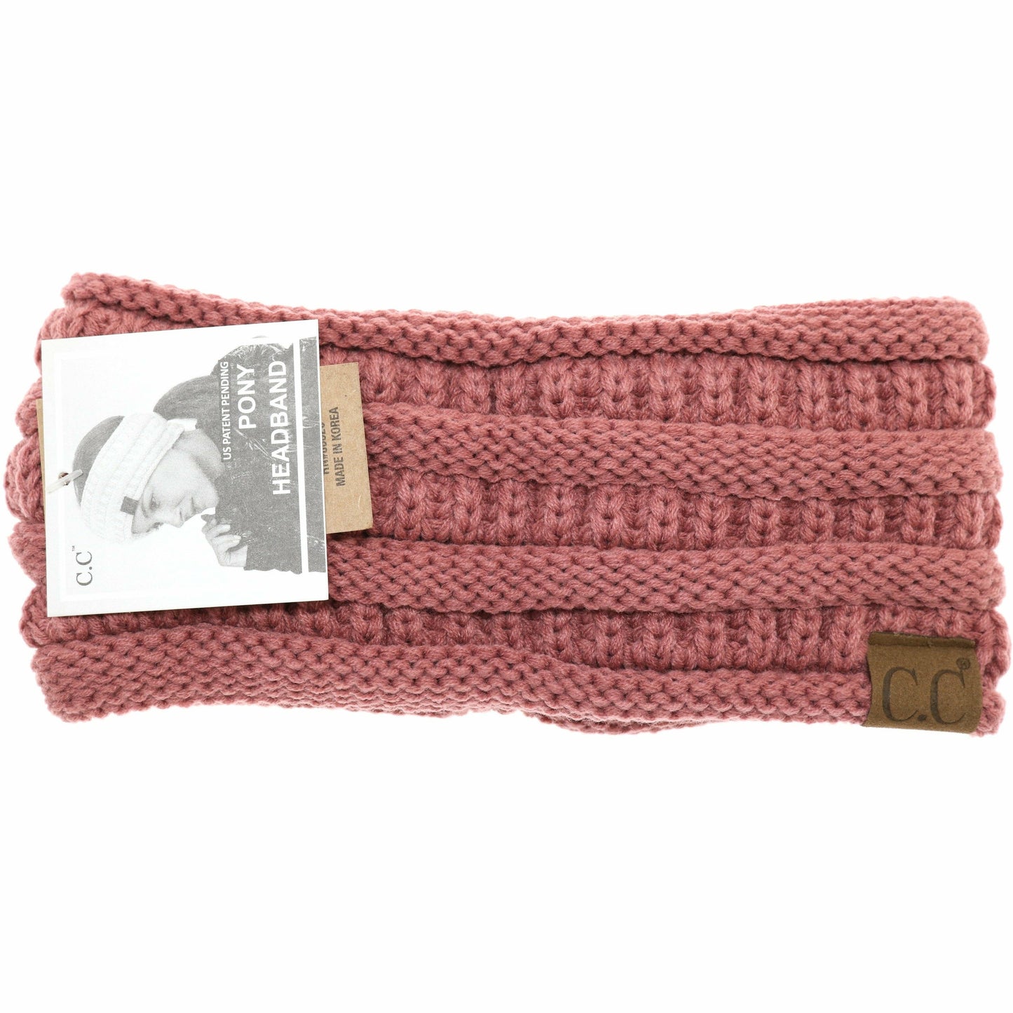 Solid Ribbed Ponytail Headband HB21: Azalea