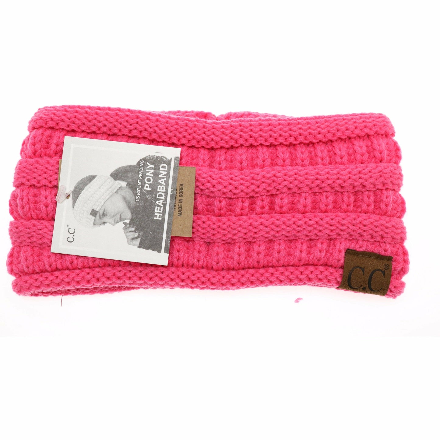 Solid Ribbed Ponytail Headband HB21: Azalea