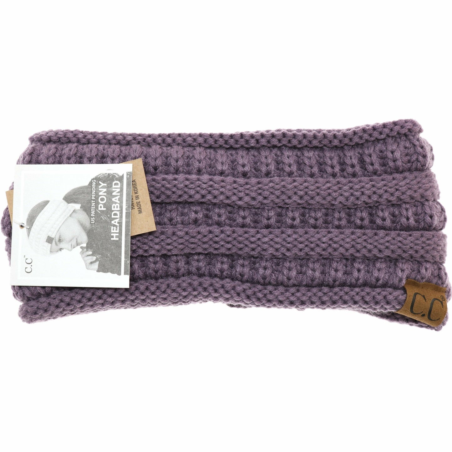 Solid Ribbed Ponytail Headband HB21: Azalea