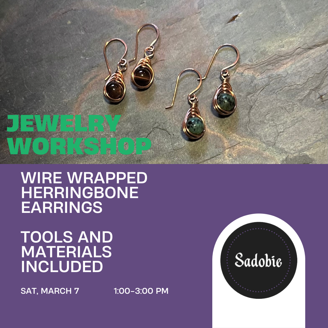 Wire Wrapped Herringbone Earrings