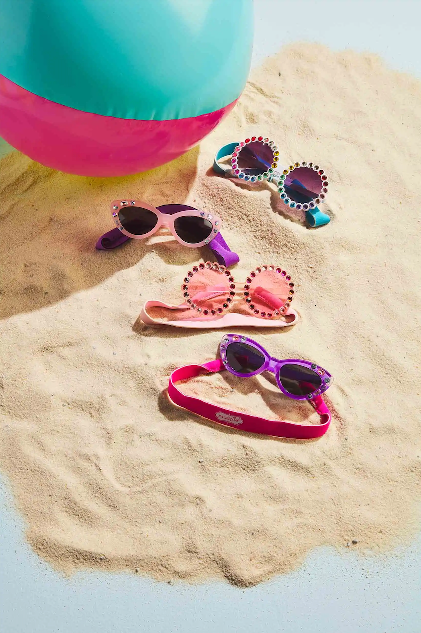 Toddler Red Round Sunglass Set