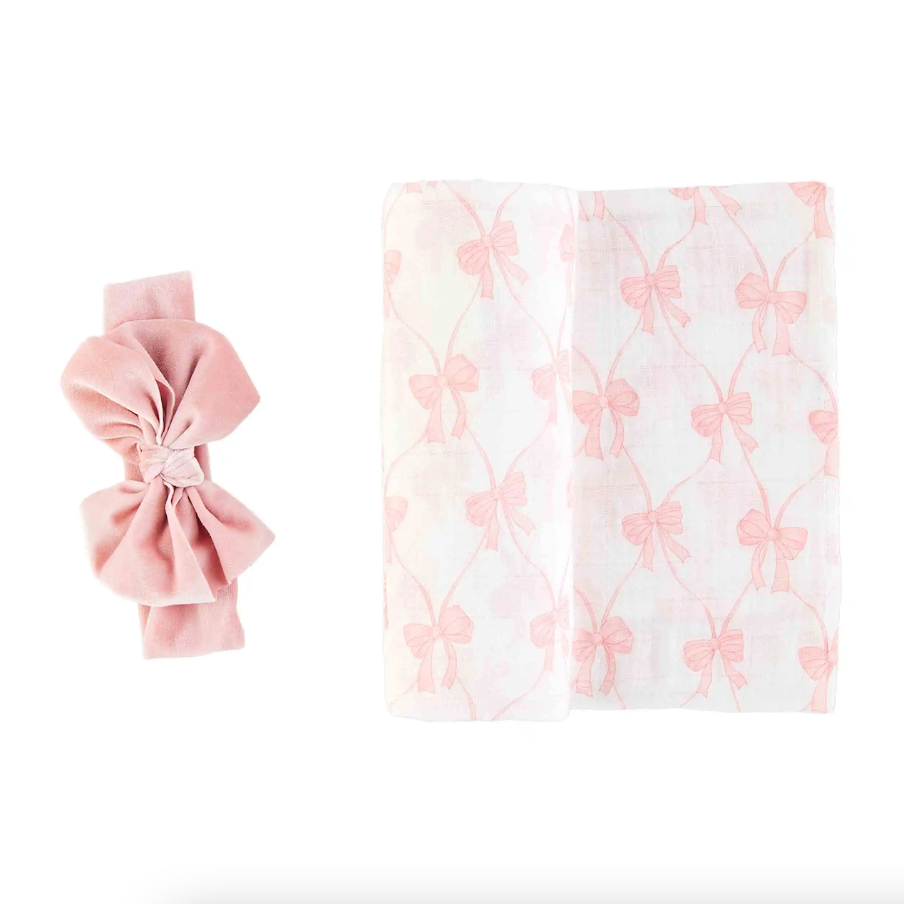 Bow Swaddle and Headband Set