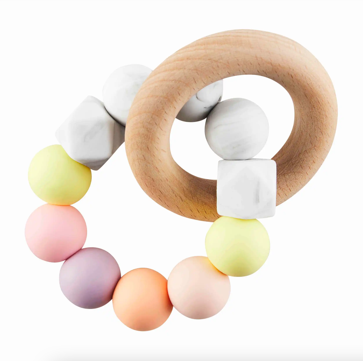 Silicone and Wood Teething Ring
