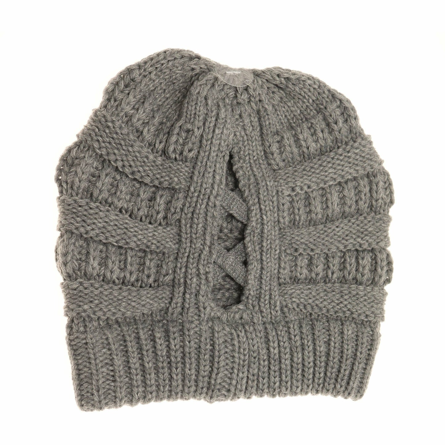 Criss-Cross Knit Beanie CCB1: Almond Oil
