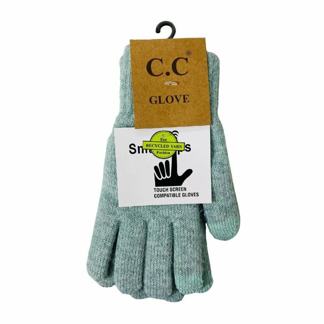 Soft Knit C.C Gloves G9021: Heather Moss