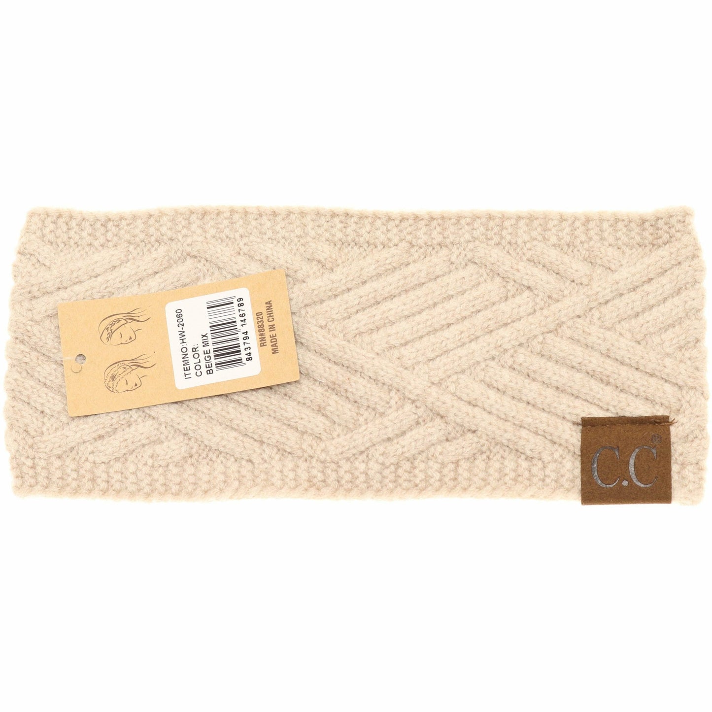 Diagonal Criss-Cross Patterned Fashion Headband for Women: Steel Blue Mix
