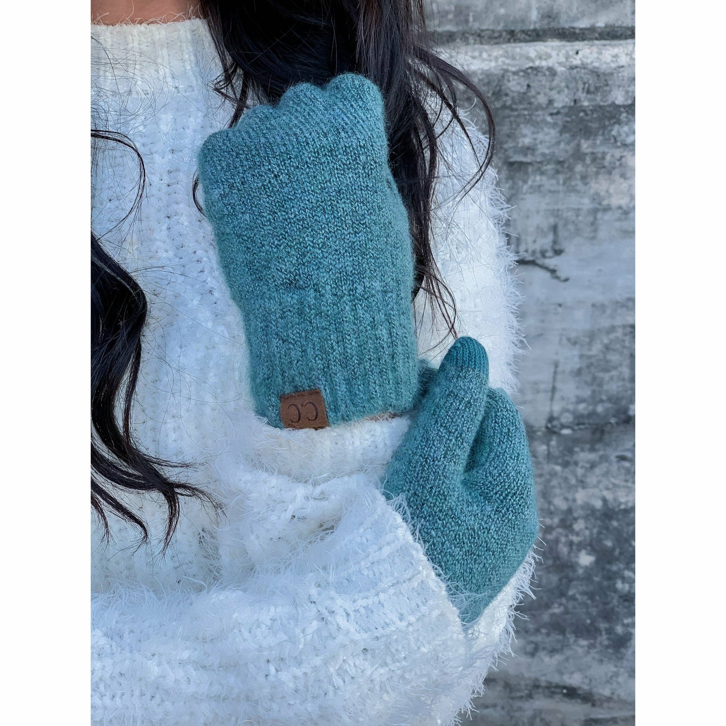 Soft Knit C.C Gloves G9021: Heather Moss