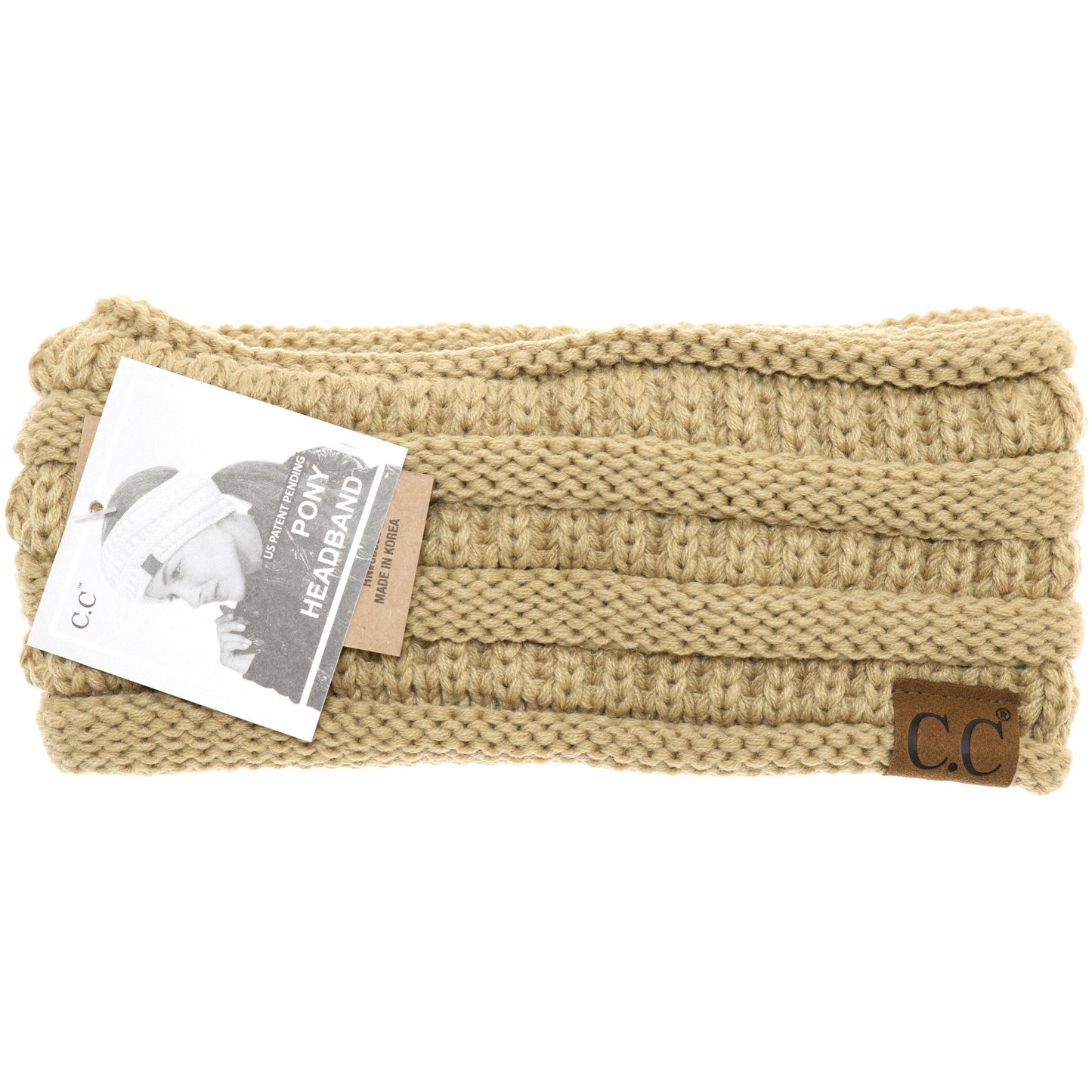 Solid Ribbed Ponytail Headband HB21: Azalea