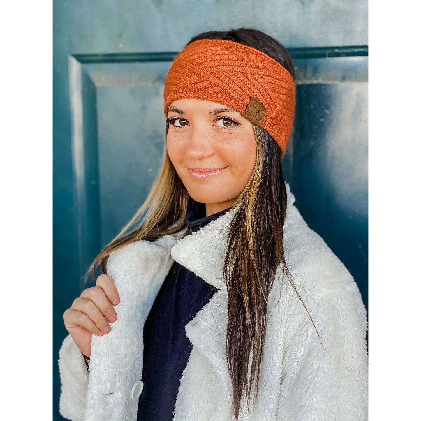 Diagonal Criss-Cross Patterned Fashion Headband for Women: Steel Blue Mix