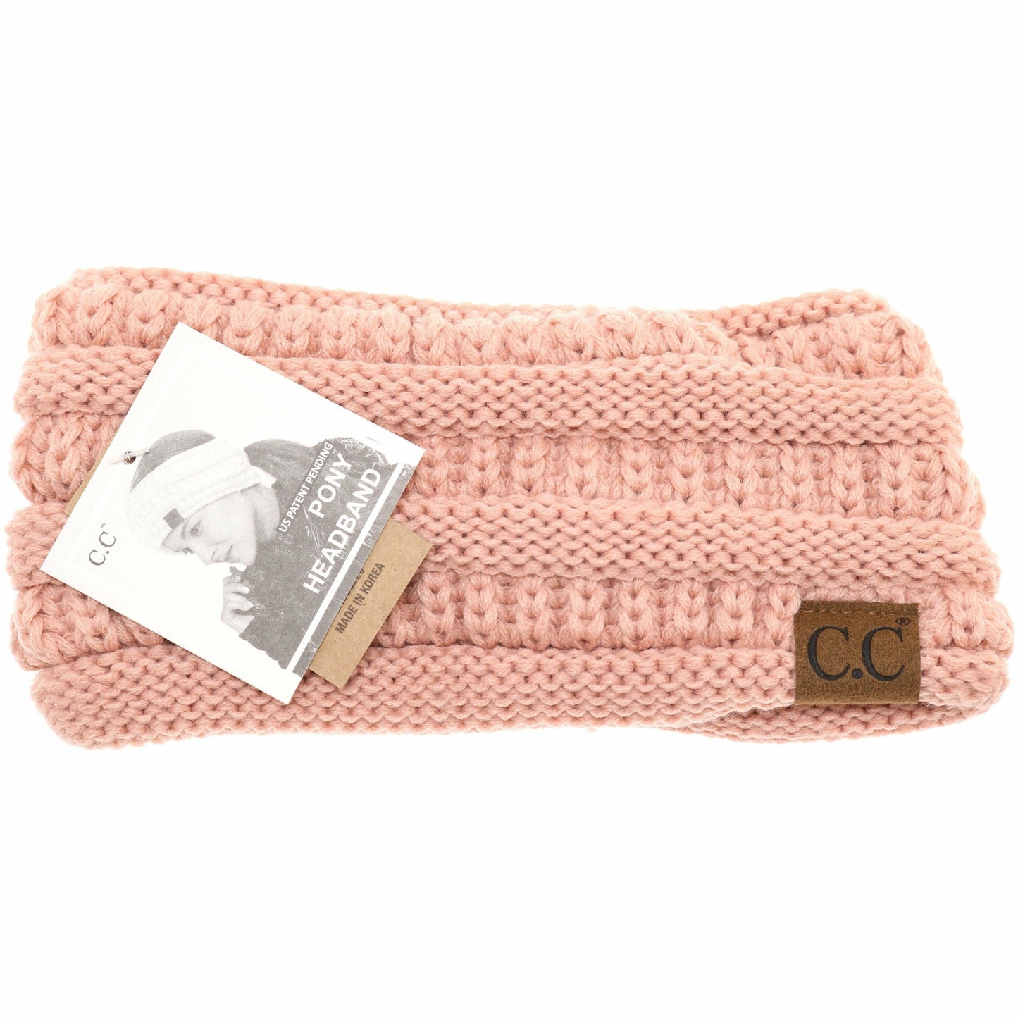 Solid Ribbed Ponytail Headband HB21: Azalea