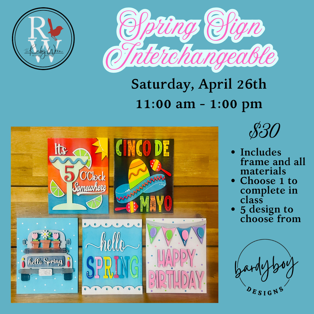 Spring Trio Sign Saturday, April 26th, 11-1