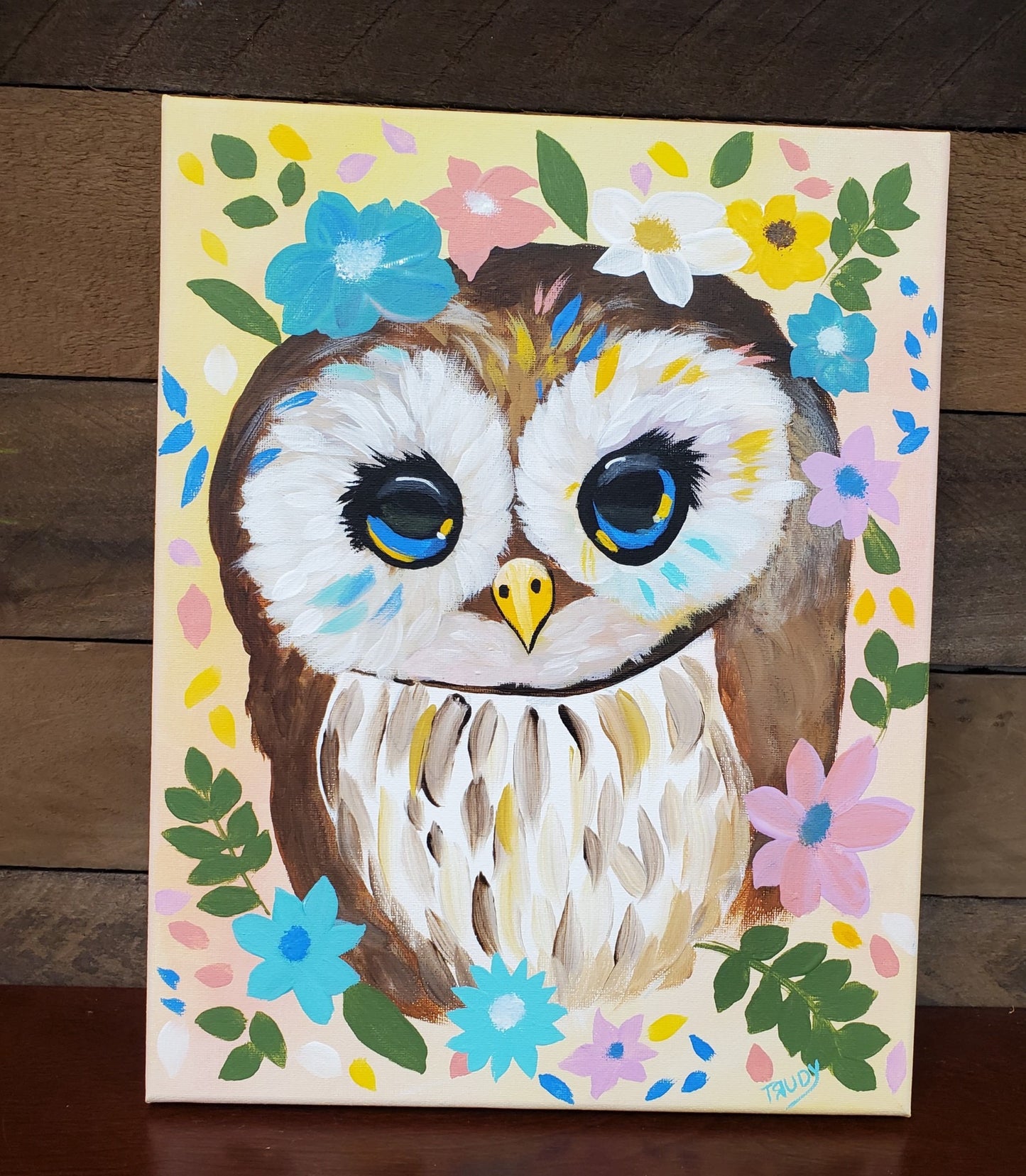 Crowned Owl with The Painting Bee Acrylic on Canvas Workshop, May 10th, 2-5pm