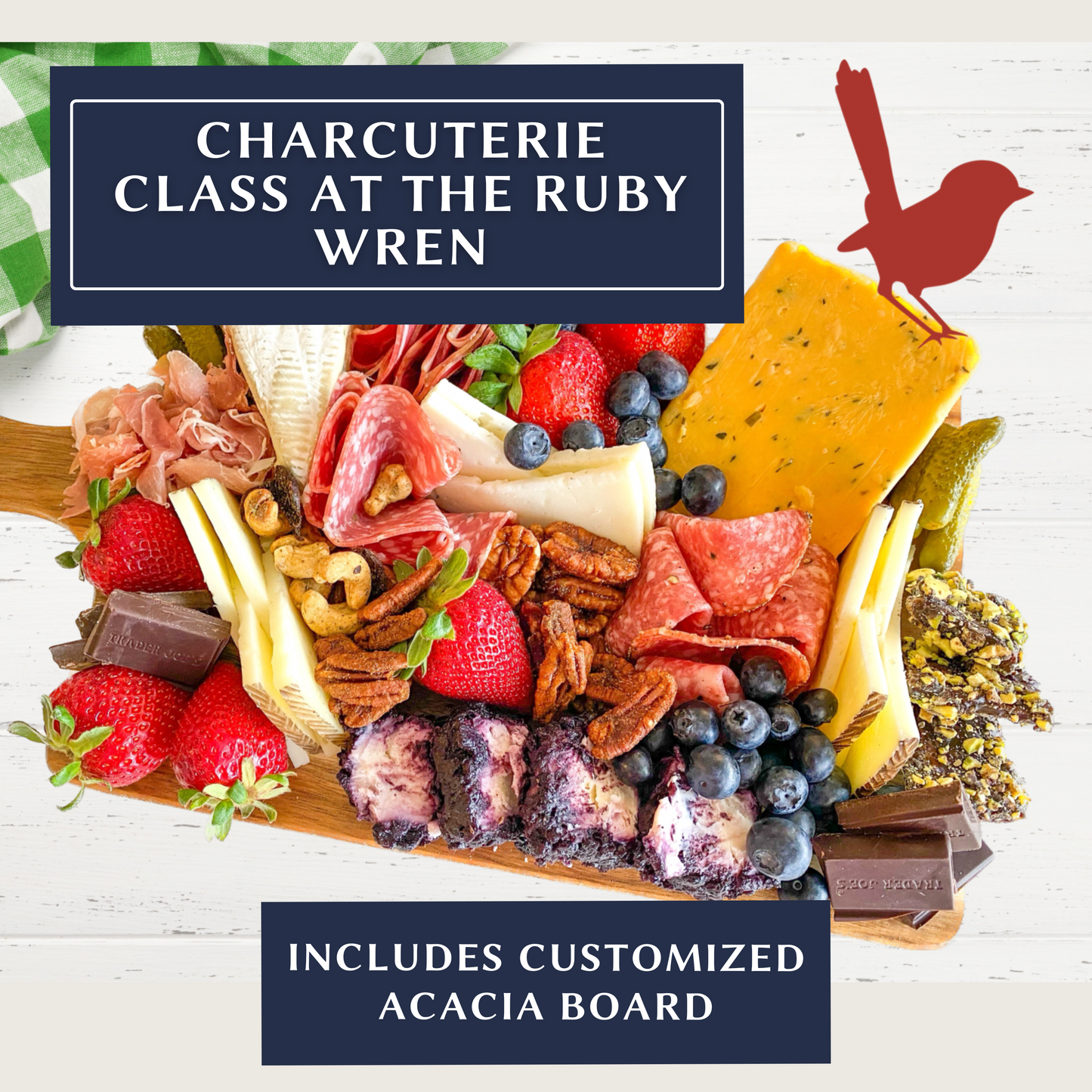 (Private Event October 15) Charcuterie Class - Includes Customized Board • Contact Us to Schedule