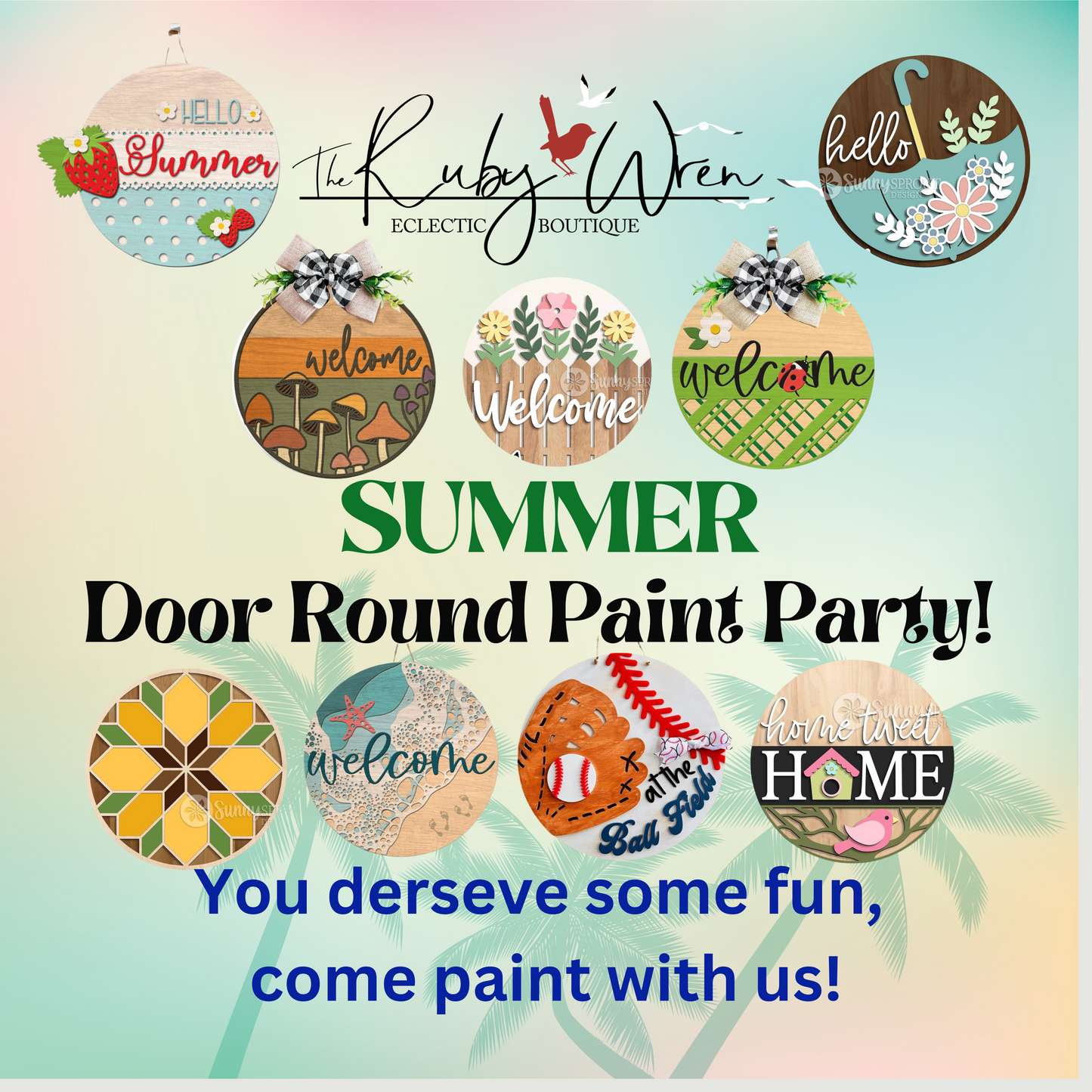 Summer 3D Door Hanger Paint Party!