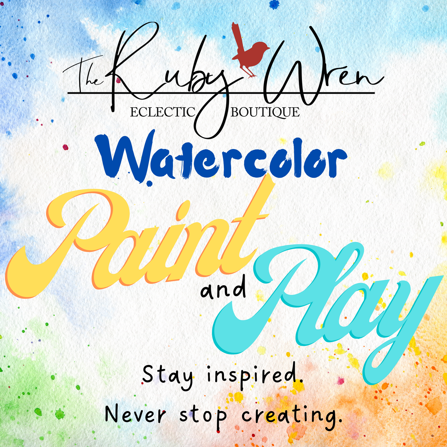 CANCELLED Open Watercolor Paint and Play • September 15, Friday • Anytime between 11am-2pm