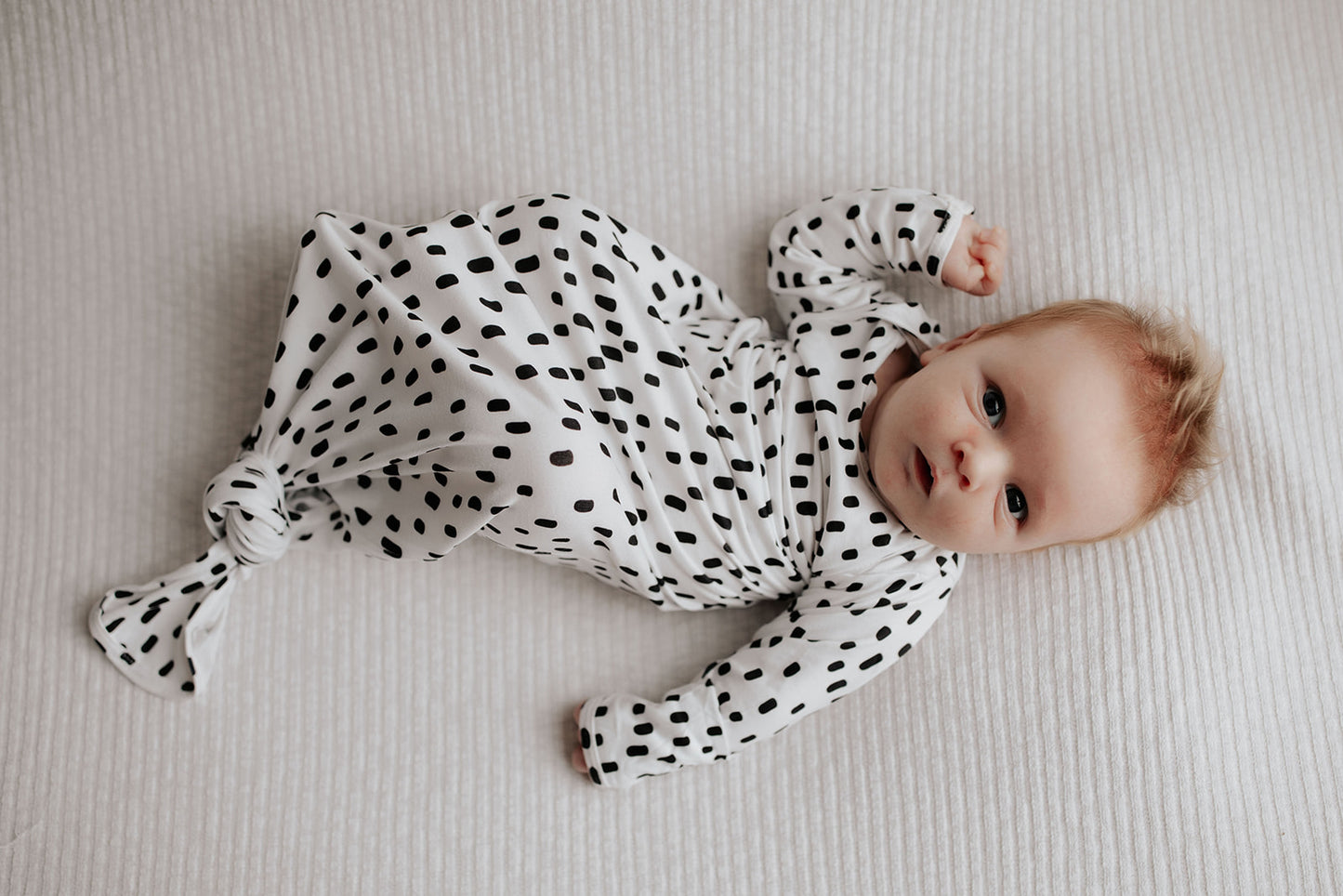 Black & White Polka Dot Knotted Gown