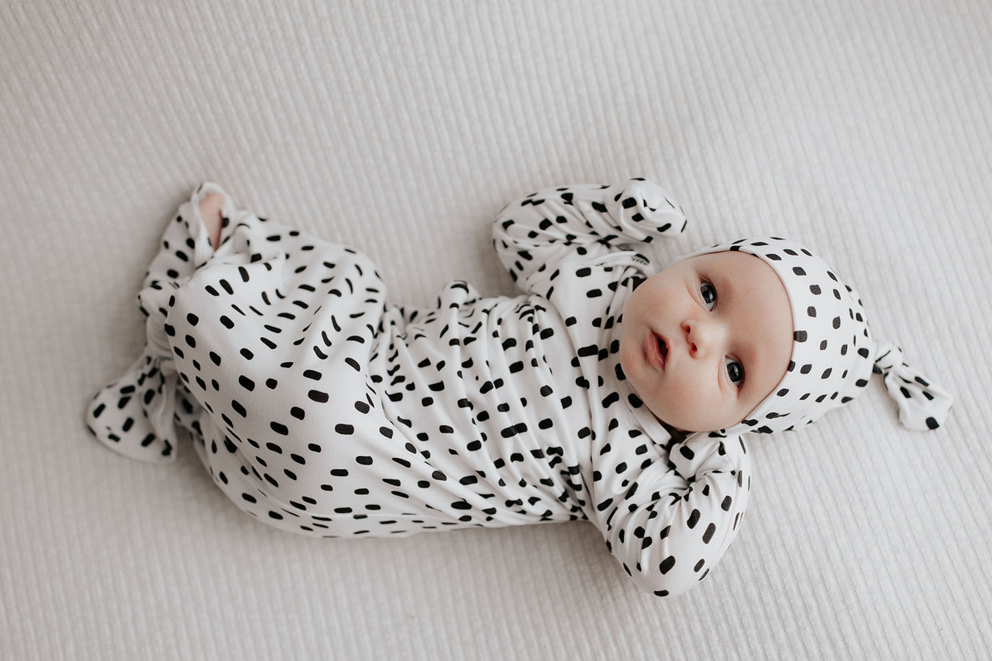 Black & White Polka Dot Knotted Gown