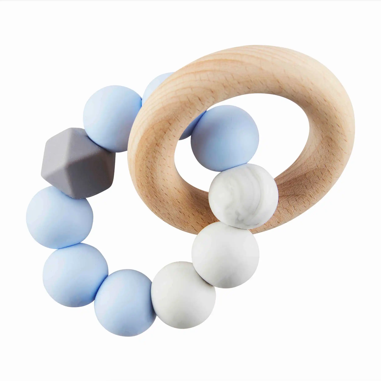 Silicone and Wood Teething Ring