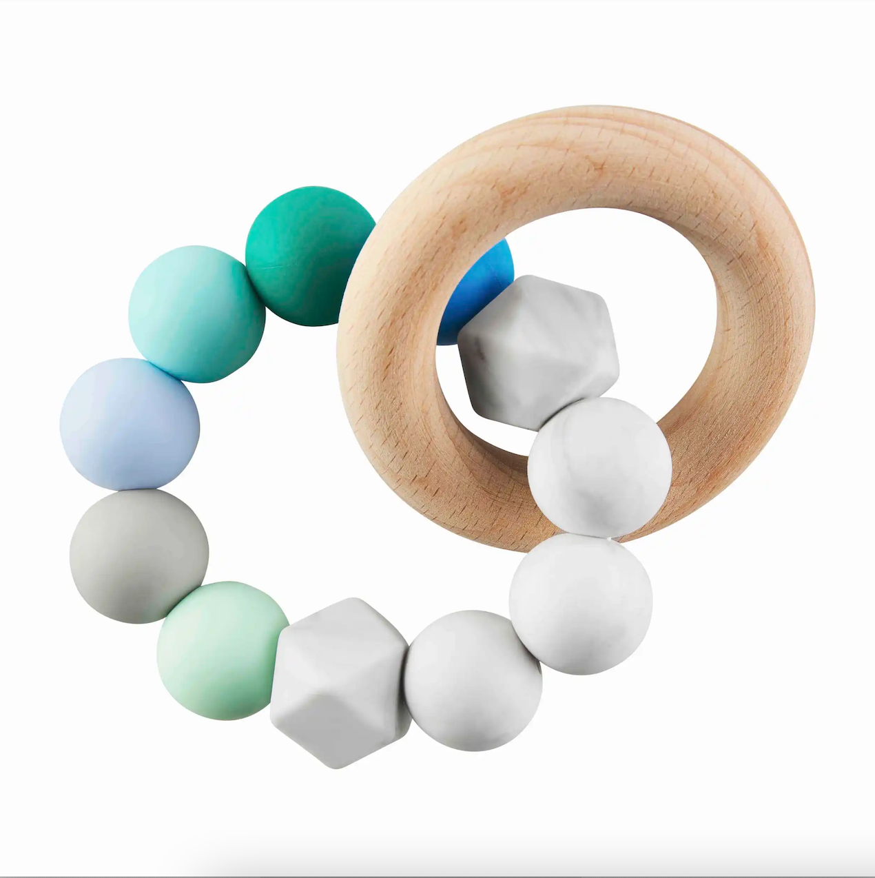 Silicone and Wood Teething Ring