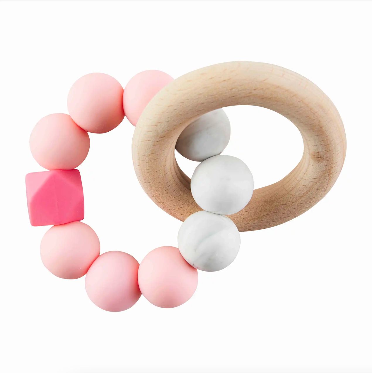 Silicone and Wood Teething Ring