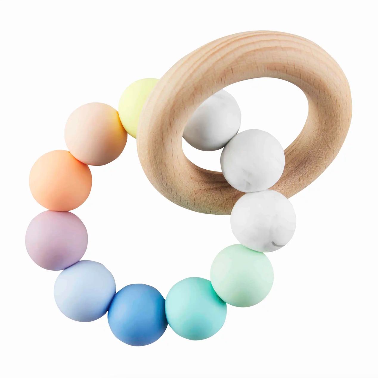 Silicone and Wood Teething Ring