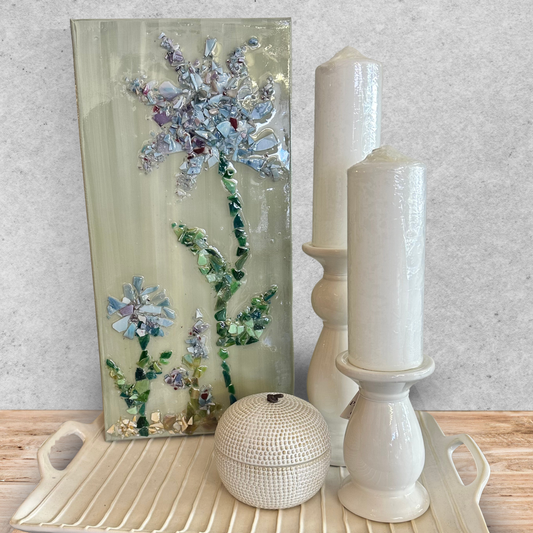 🎨 Art at Ease: Crushed Glass & Resin Canvas Workshop