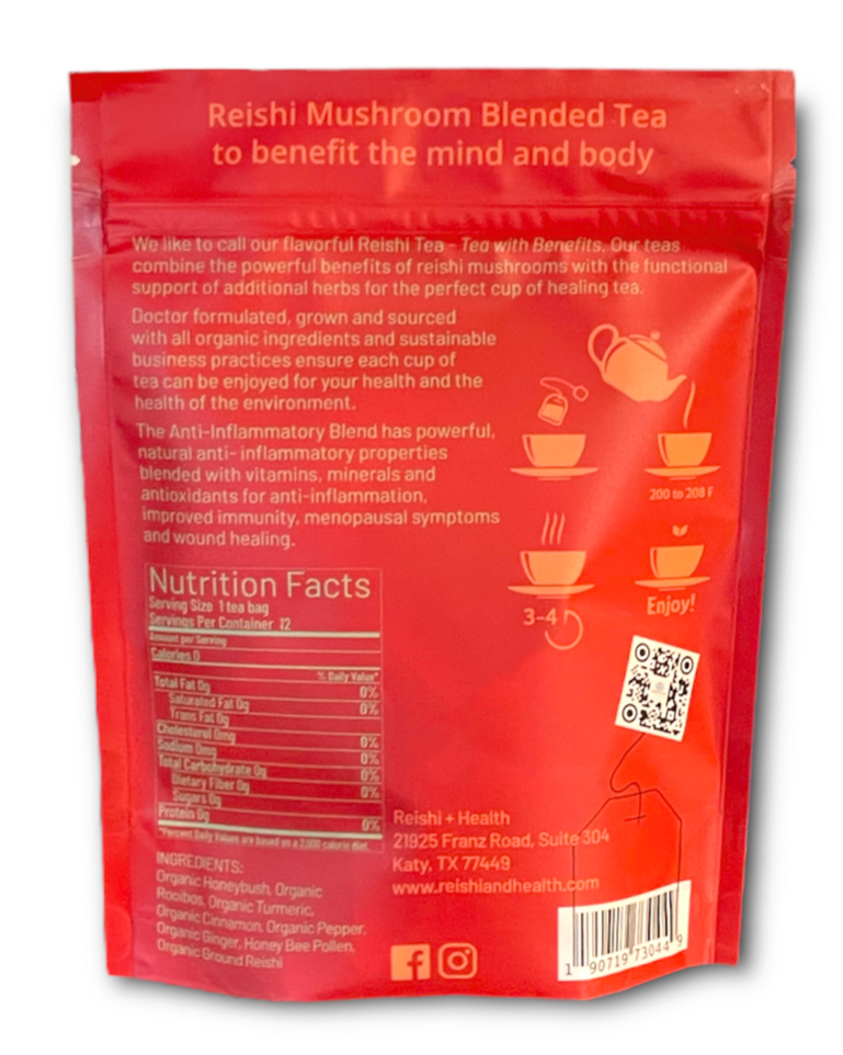 ANTI-INFLAMMATORY Reishi mushroom  Tea: Tea Bags