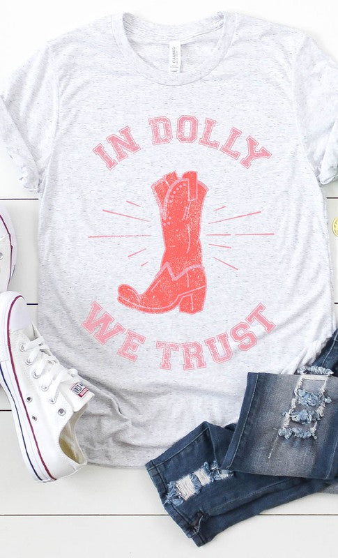Retro In Dolly We Trust Boot Graphic Tee PLUS