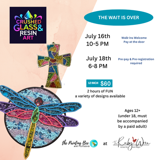Crushed Glass and Resin Art
