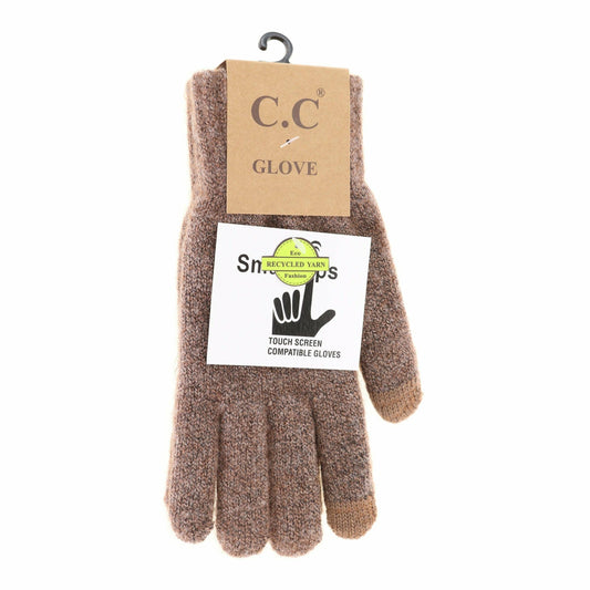 Soft Knit C.C Gloves G9021: Heather Cacao