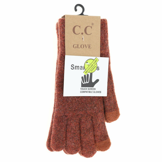Soft Recycled Yarn Gloves G2075: Burnt Henna