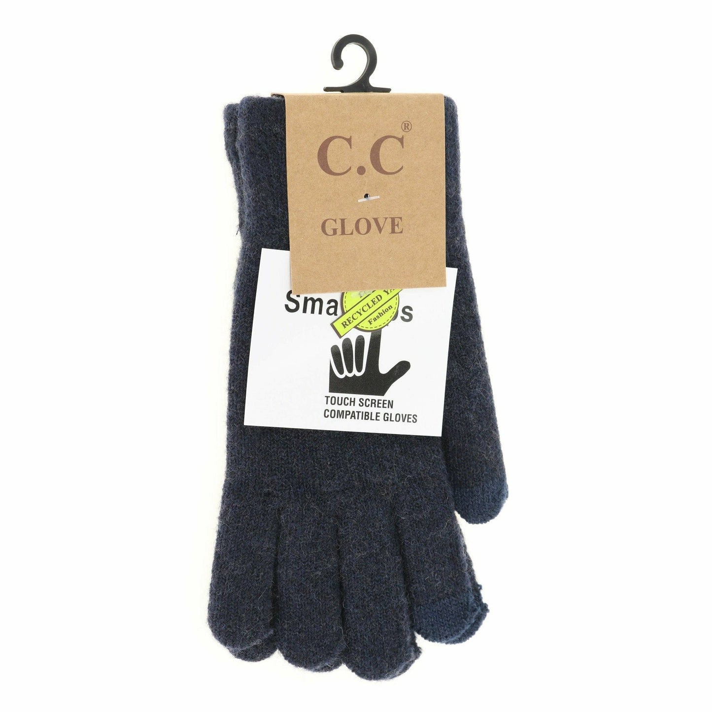 Soft Recycled Yarn Gloves G2075: Navy