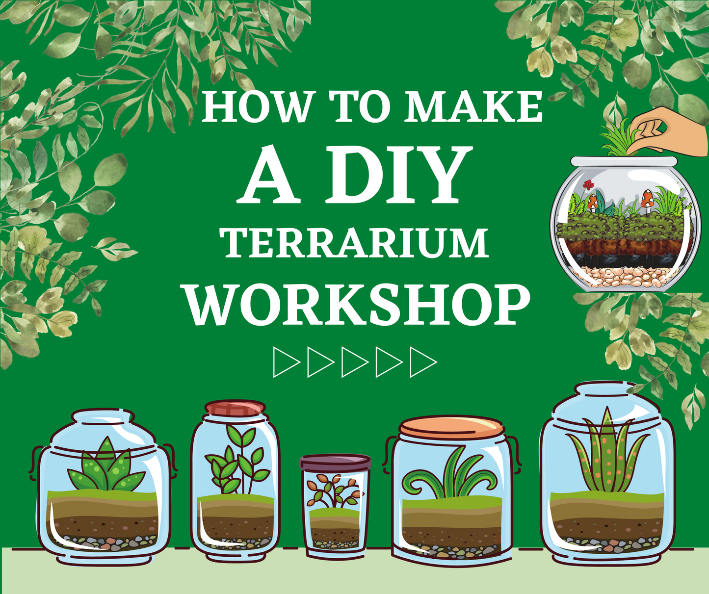 Terrarium Workshop Choose Your Size • Contact Us to Schedule